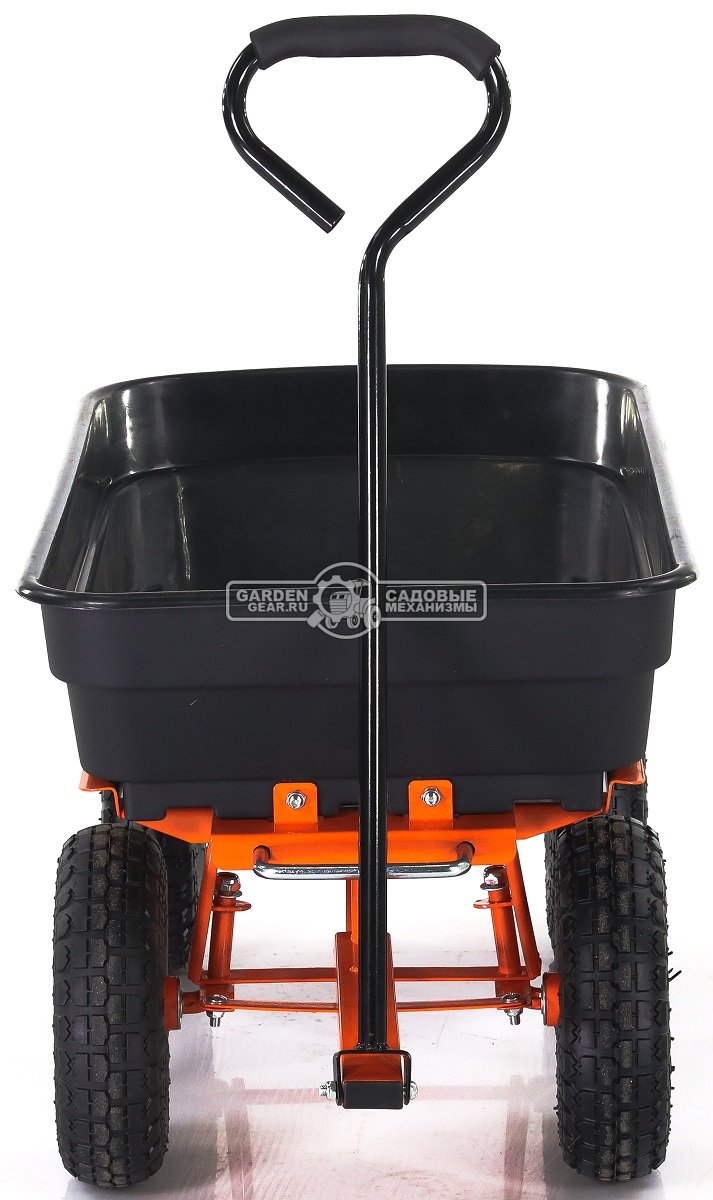 Тележка садовая Fuxtec FX-KW2175 с механизмом опрокидывания (4 колеса, кузов 85х46,5 см, корыто 110 л, 300 кг, вес 13 кг)