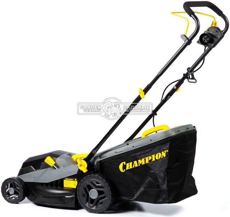 Газонокосилка электрическая Champion EM3816 (PRC, 1600 Вт, 38 см, пластик, 42 л., 11.3 кг.)