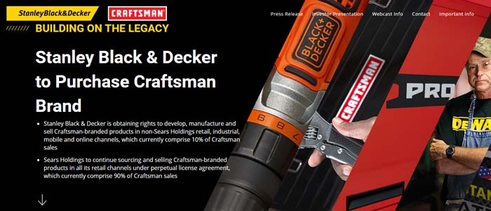 Black&Decker покупает бренд Craftsman