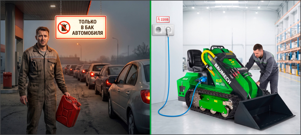 Электрические мини-погрузчики BAUMECH ECO: работайте, пока другие ищут топливо