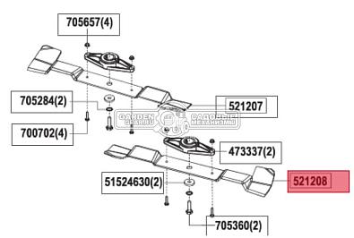 Нож SABO SAT521208 левый для 103-H (1 шт, без крепежа)