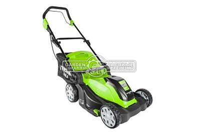 Газонокосилка электрическая GreenWorks GLM1241 (PRC, 40 см, 1200 Вт, пластик, мульчирование, 50 л, 17 кг)