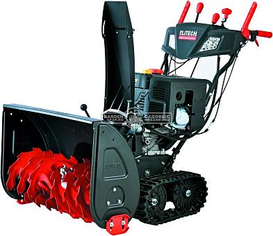 Снегоуборщик Elitech ST 1476CLE гусеничный (PRC, 76 см, Loncin 420 см3, эл/стартер 220В, фара, скорости 6/2, подогрев рукояток, 124 кг)