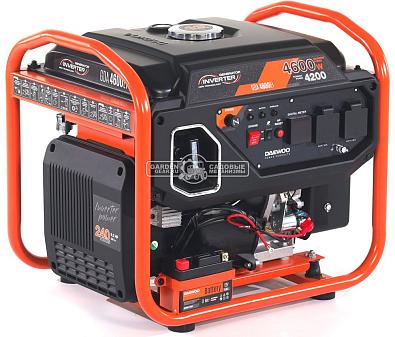 Бензиновый генератор инверторный Daewoo GDA 4600Ei с электрозапуском (PRC, Daewoo, 236 см3, 4,2/4,6 кВт, 12 л, рама, 35 кг)