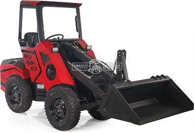 Мини-погрузчик шарнирно сочленённый RED RBF-03 Zongshen GB750EFI 30 л.с., грузоподъемность до 700 кг., ковш 150 л., 1270 кг.