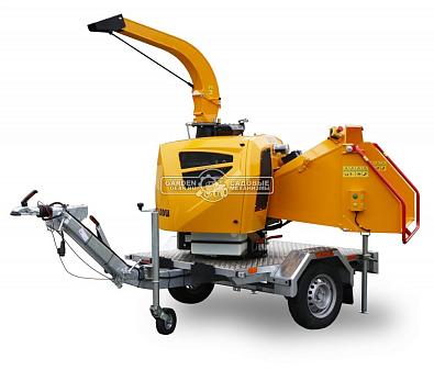 Измельчитель веток Laski LS 160 DWBS дизельный (CZE, Lombardini KDW1404, 25 л.с., ветки до 160 мм, одноосный прицеп с торм. сист., рег. дышло, 920 кг)