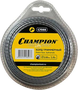 Леска триммерная Champion Platin Saw 2,65 мм., мононить, зубчатая, 15 м.
