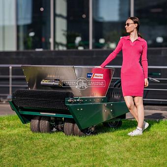 Самоходный разбрасыватель с щеткой MasterYard TDF15B для ухода за спортивными газонами (80 см., Honda GX270, 330 л., диаметр щетки 228 мм., 150 кг.)