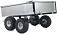 Тележка - прицеп ZimAni GT410x4 Stainless steel 500 4WD для садовых тракторов, с механизмом опрокидывания (4 колеса, оцинкованной сталь, 500 кг)