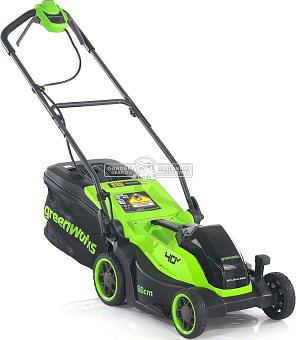 Газонокосилка аккумуляторная GreenWorks GD40LM361 без АКБ и ЗУ (PRC, BL 40В, 36 см, пластик, мульчирование, 40 л, 13 кг)