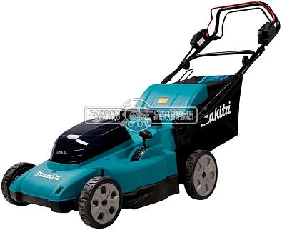 Газонокосилка аккумуляторная Makita DLM481Z без АКБ и ЗУ (PRC, LXT 2х18В, 48 см, пластик, мульчирование, 62 л, 27.1 кг)