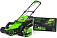 Газонокосилка аккумуляторная GreenWorks GD40LM411 с АКБ 5 А/ч и ЗУ (PRC, BL 40В, 41 см, пластик, мульчирование, 60 л, 16.5 кг)