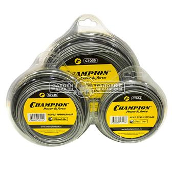 Леска триммерная Champion Aluminium 2,7 мм., мононить с алюминиевой крошкой, круглая, 72 м.