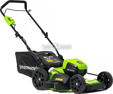 Газонокосилка аккумуляторная GreenWorks GD40LM46HP с АКБ 4 А/ч и ЗУ (PRC, BL 40В, 46 см, сталь, 3 в 1, 55 л, 25 кг)