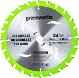 Пильный диск по дереву Greenworks 2943407 184 мм 24T для мини-пилы G24MCS