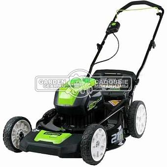 Газонокосилка аккумуляторная GreenWorks GD80LM53 без АКБ и ЗУ (PRC, Li-ion, 80V, бесщеточный двиг., сталь, 51 см, 3 в1)