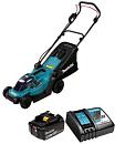Газонокосилка аккумуляторная Makita DLM330RT с АКБ 5.0 А/ч и ЗУ (PRC, LXT 18В, 33 см, пластик, 30 л, 12.5 кг)