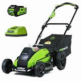 Газонокосилка аккумуляторная Greenworks GD40LM45 с АКБ 3 А/ч и ЗУ