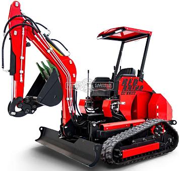 Гусеничный экскаватор RED Rhino RBZ-10 базовая комплектация, Lifan 15 л.с., глубина копания 2,1 м., ковш 250 мм., 1100 кг.