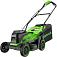 Газонокосилка аккумуляторная GreenWorks GD24X2LM361 с 2 АКБ 4 А/ч и ЗУ (PRC, BL 2x24В, 36 см, пластик, мульчирование, 40 л, 12.9 кг)