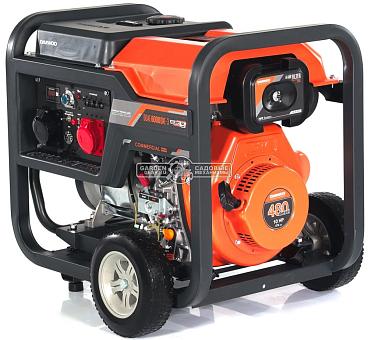 Дизельный генератор Daewoo DDAE 6000DXE-3 2024 двухрежимный 220/380 (PRC, 474 см3, 10 л.с., 6,0/6,5 кВт, электростарт, колеса, ATS, 18 л., 115 кг.)