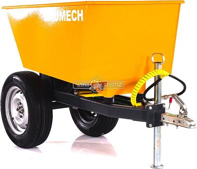 Прицеп самосвальный Baumech на фаркоп, грузоподъёмность 700 кг., объём кузова 400 л., 160 кг.