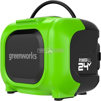 Колонка аккумуляторная (акустическая система) GreenWorks GPT-MNBS без АКБ и ЗУ (PRC, 24В/110-220В, 40 Вт PMPO, Bluetooth, TWS, AUX, Powerbank)