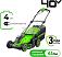 Газонокосилка аккумуляторная GreenWorks GD40LM411 с АКБ 4 А/ч и ЗУ (PRC, BL 40В, 41 см, пластик, мульчирование, 60 л, 16.5 кг)