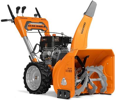 Снегоуборщик Daewoo DAST 8570 (LCT) (PRC, 67 см., Daewoo WXE300, 260 куб.см., запуск от аккумулятора, скорости 6/2, колеса EX-ICE, 103 кг.)