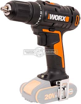 Дрель - шуруповерт аккумуляторная Worx WX108.9 без АКБ и ЗУ (PRC, 20В, BL, 45 Нм, кейс, 0.82 кг)