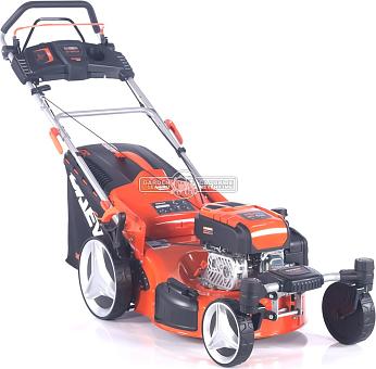 Газонокосилка бензиновая Daewoo DLM 5100SR4 с рояльными колесами (PRC, 50 см, Daewoo 165 см3, 70 л, TURBO X BLADE, сталь, 4 в 1, 32 кг)