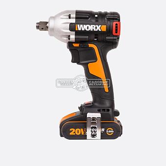 Гайковерт аккумуляторный Worx WX272 с 2 АКБ 2 А/ч и ЗУ (PRC, 20В, BL, 100/180/300 Нм, кейс, 1.7 кг)