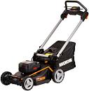 Газонокосилка аккумуляторная Worx WG748E с 2 АКБ 4 А/ч и ЗУ (PRC, BL 2х20В, 46 см, сталь, мульчирование, 55 л, 27.5 кг)