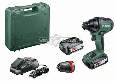 Дрель - шуруповерт аккумуляторная Bosch Advanced Drill 18 с 2 АКБ 2.5 А/ч и ЗУ AL1830CV (PRC, 18В, 2 насадки + патрон, кейс, 24/36 Нм, 1 кг)