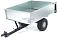 Тележка - прицеп ZimAni GT410x2 Stainless steel 500 для садовых тракторов, с механизмом опрокидывания (оцинкованной сталь, 500 кг)