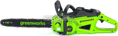Пила аккумуляторная цепная GreenWorks GD40CS20X 16&quot; c АКБ 4 А/ч и ЗУ (PRC, BL 40В, 3/8&quot;-1.1-56E, 4.2 кг)