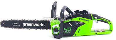 Пила аккумуляторная цепная GreenWorks GD40CS15 без АКБ и ЗУ (PRC, Li-ion 40В, беcщеточная, 14"/35 см, 5.0 кг)
