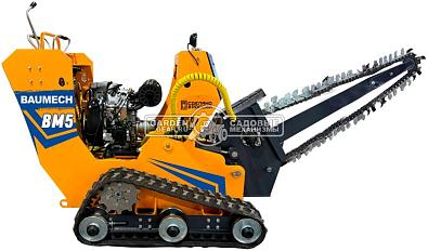 Самоходный гусеничный траншеекопатель Baumech ТКС1 с двигателем Zongshen GB750 EFI V-Twin инжектор (скорость копки грунта до 60 м/ч)