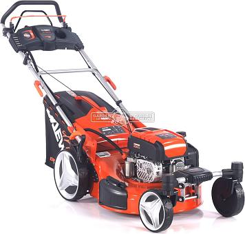 Газонокосилка бензиновая Daewoo DLM 5500SRE с рояльными колесами и эл.запуском (PRC, 54 см, Daewoo 190 см3, TURBO X BLADE, 70 л, сталь, 4 в 1, 36 кг)