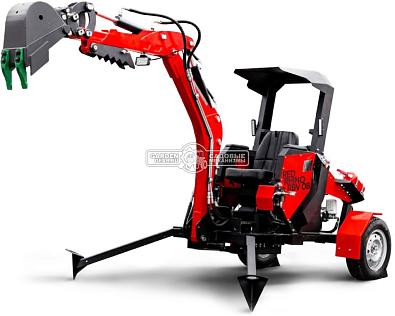 Прицепной экскаватор RED Rhino RBV-08 профессиональная комплектация, Lifan 27 л.с., глубина копания 2,2 м., ковш 250 мм., 750 кг.