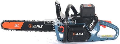 Пила аккумуляторная цепная Senix CSX8-H-EU 16&quot; с АКБ 10 А/ч и ЗУ (PRC, BL 84В, 5 кВт, 0.325&quot;-1.5-65E, кг)