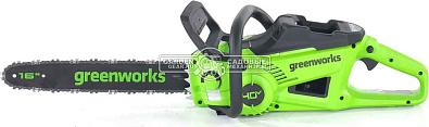 Пила аккумуляторная цепная GreenWorks GD40CS20X 16&quot; без АКБ и ЗУ (PRC, BL 40В, 3/8&quot;-1.1-56E, 4.2 кг)