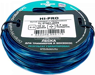 Триммерная леска Steviman HI-PRO 2,7 мм х 10 м (витой квадрат, 100% полиамид с графитовым сердечником)