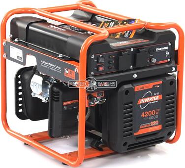 Бензиновый генератор инверторный Daewoo GDA 5600i (PRC, Daewoo, 225 см3, 4,0/4,2 кВт, 13 л, рама, 34.5 кг)