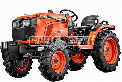 Минитрактор Kubota B2741S Narrow (IND, Kubota 1261 см3, дизель 3 цилиндра, 27 л.с., колеса 5x12 / 8x18, механика 9/3, 850 кг)