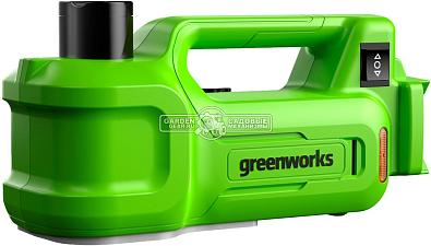 Домкрат автомобильный гидравлический аккумуляторный GreenWorks G24JACK без АКБ и ЗУ (PRC, 24В, 3 тонны, высота подъема 445 мм, 5.2 кг)